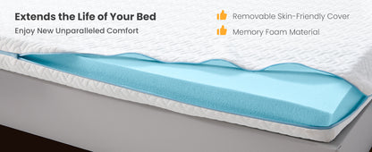 Dreamsmith Full Size Mattress Topper - 3 Inch Cooling Gel Memory Foam Mattress Pad for Pressure Relief, Bed Topper with Removable Washable Soft Cover Non-Slip, CertiPUR-US & Oeko-Tex Certified